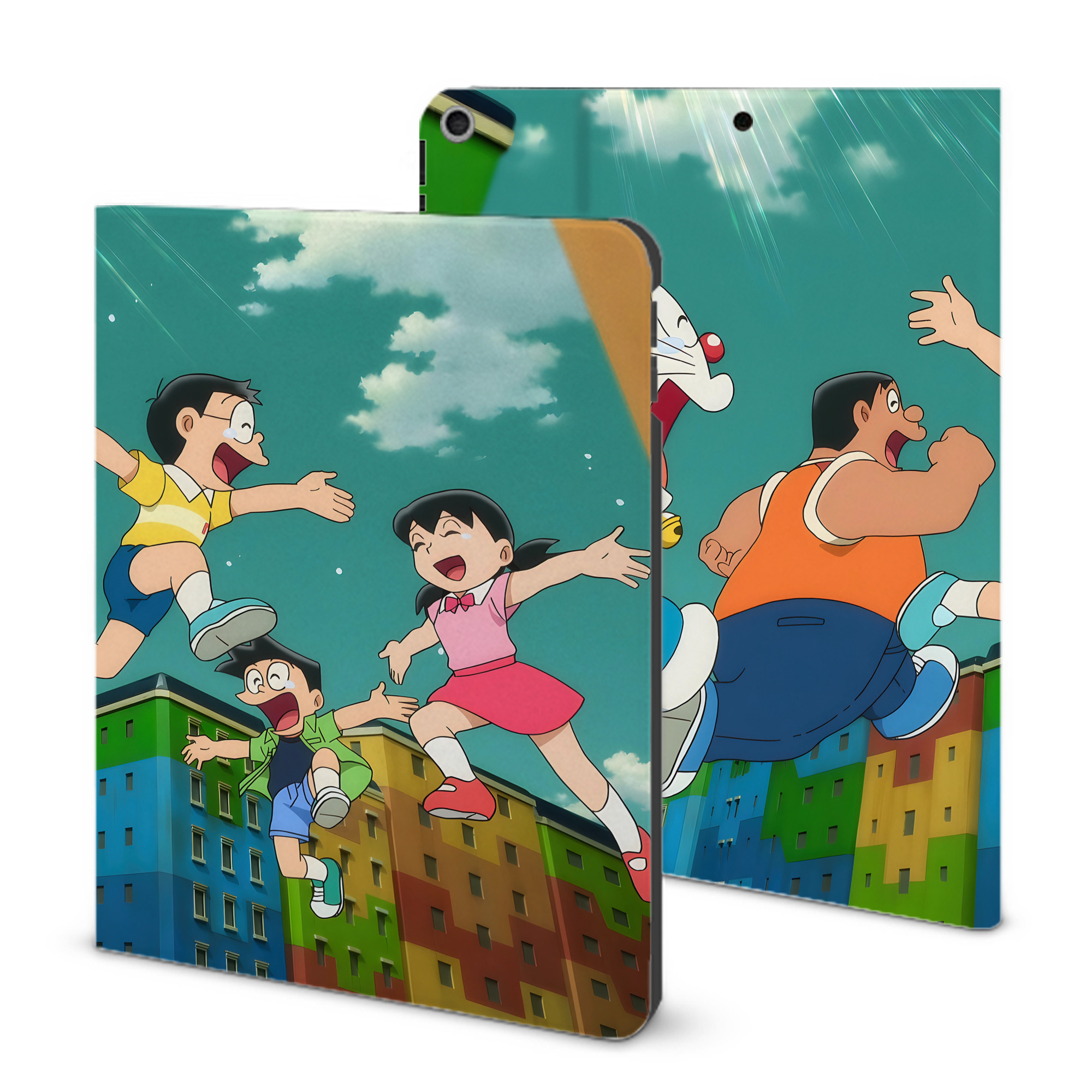 （画像用） ドラえもん Doraemon IPad ケース ブック型 PUレザー TPU 耐衝撃 軽量 薄型 ペン収納なし 全面保護 IPad 各モデル対応
